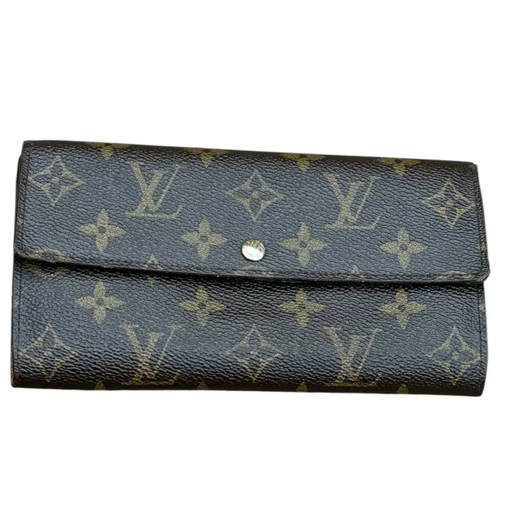 Louis Vuitton Classic Monogram Iconic Portefeuille Sarah Long Wallet Brown
